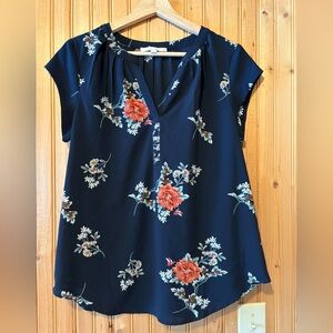 Floral Navy Women's Blouse